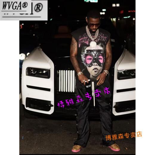 WvgaHellstar short-sleeved Hell Star American high street Vintage TEE VTG couple men and women T-shirt trendy brand 1506 red S