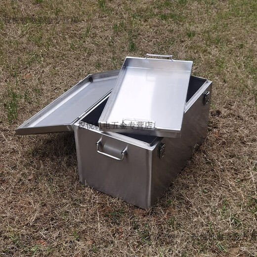 Kaosen 304 stainless steel hardware tool box, industrial-grade portable custom-made storage box, auto repair, home storage, 201 material, 35*20*18, no compartments