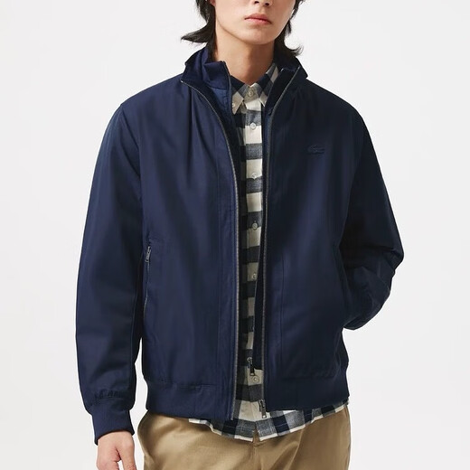 Crocodile French Crocodile Autumn Jacket Men's 25 Autumn New Harrington Jacket Cotton Jacket 2523 Navy Blue S 48