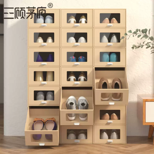 Yusenyi Large Window Drawer-type Transparent Shoe Box Hardened and High-Pullable Shoe Storage Box Thickened Carton Boot Storage Patented Model (Universal within 46 yards) 6 pieces 35x24x14cm