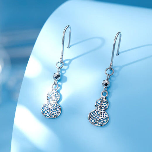 Luxury beads PT95 Hulu Guochao platinum earrings new fashion niche design platinum earrings high-end 1.67