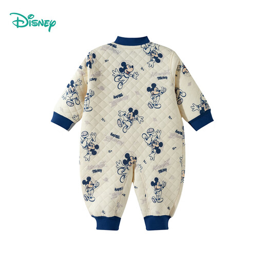 Disney children's clothing infant boys three-layer warm cotton Mickey cartoon warm home jumpsuit Mickey 80cm