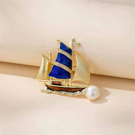 Yalundi sailing brooch, high-end, exquisite and fashionable women's high-end corsage brooch, design niche suit birthday gift