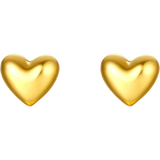 Saturday Fortune Pure Gold 999 Love Gold Earrings Women's Earrings Birthday Gift Price AA096006 About 0.85g One Pair