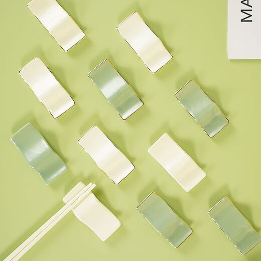 ORANGE KING cream style chopstick holder light luxury gold rim chopstick holder dual-purpose public chopstick holder household chopstick pillow ceramic curved chopstick holder - gold rim mixed color 4 pieces