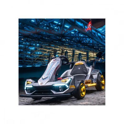 HAOWA silent motor children's electric kart F1 baby drift can sit on adult toy children's four-wheel remote control car painted gray + remote control + 4845 silent motor + early education Bluetooth + front, rear, left and right