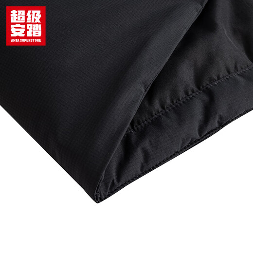Super ANTA Sports Cotton Jacket Men's Autumn and Winter Warm and Water-Repellent Outdoor Hiking and Camping Jacket Men's 152546803U Zipper Pocket Basic Black-4 L/Male 175