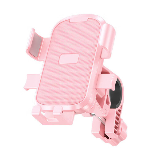 Electric vehicle mobile phone navigation holder for takeaway riders, motorcycle, bicycle, shockproof and stable mobile phone holder, handlebar style - pink (with cartoon characters) 1 pc