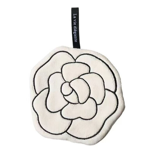 Gongqin French hand towel hanging absorbent home coral velvet towel kitchen bathroom thickened hand towel cute souvenir Camellia series random 1 pack