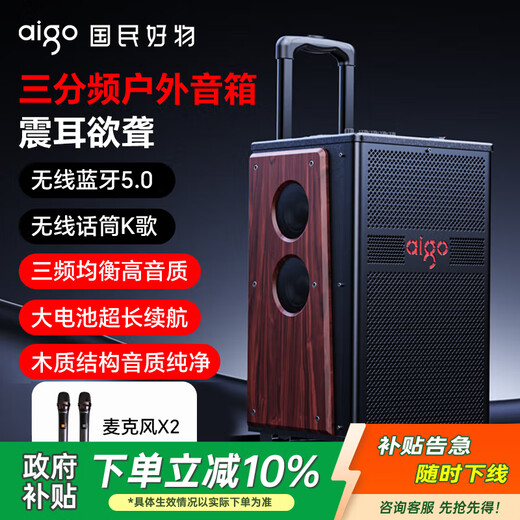 Patriot S610 10-inch heavy bass stage outdoor mobile speaker ktv audio square dance audio camping electric acoustic guitar folk instrument speaker double microphone version