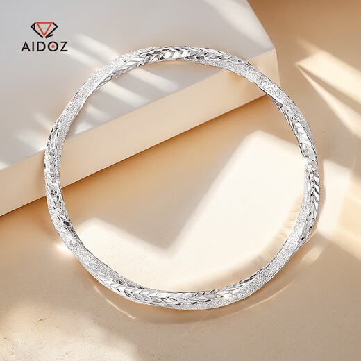 Aido diamond pt950 platinum bracelet for women, genuine platinum Möbius ring bracelet, plain ring, round bracelet, weighing 22.72 grams, inner diameter 55mm, about 4mm thick