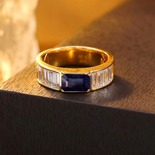HEEKAIYI unfired sapphire ring for women 18k gold diamond ring high-end jewelry custom Chinese Valentine's Day birthday gift customized 18K gold unfired sapphire ring 1.55 carat D0.915ct-G3.61g