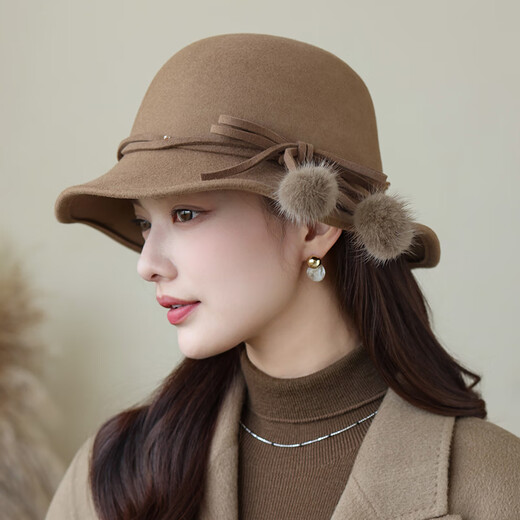 Xiangxue Yuxiu (xiangxueyuxiu) autumn and winter hat women's new French hat women's fashion versatile wool lady hat women's Japanese fisherman hat women's winter beige
