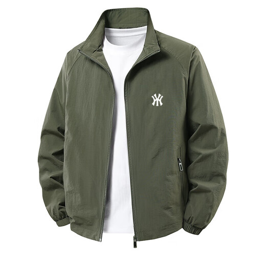 LNHG light luxury high-end brand jacket men's jacket spring and autumn casual sports comfortable loose versatile trendy stand-up collar top Y letter - black spring and autumn thin XL recommended weight 130-145Jin Jin equals 0.5 kg