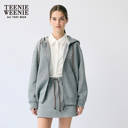 Teenie Weenie小熊女装卫裤2025年秋季新款简约气质舒适松紧腰短裤 深灰色 S