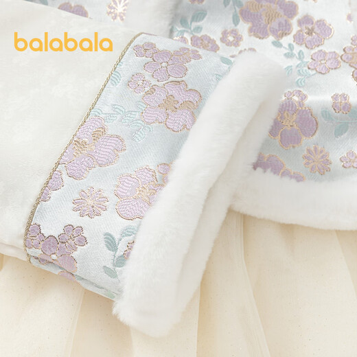 Balabala girls national style dress autumn and winter mesh fake two-piece skirt children's style Chinese jacquard 201424111010