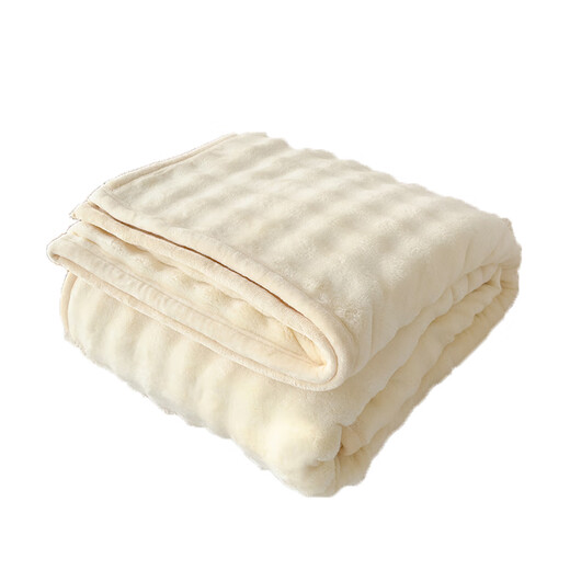 Hongdou Home Textiles Winter Thickened Coral Fleece Sheep Fleece Blanket Office Nap Quilt Lunch Break Flannel Sofa Cover Blanket Classic Thick Double Warmth Milky White Category A Maternity and Baby Feline Feel Baby Blanket-70*100cm Can be spread or covered Warmth not stuffy No static electricity