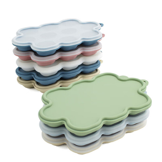 Baby fruit and vegetable bite-proof silicone ice tray mold set for oral period, food grade, dark pink (small food ice tray 70g)