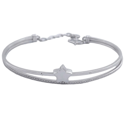 Beijing Gold Trading Center Co., Ltd. Platinum Star Imitation Diamond C-shaped Bracelet Push-pull Bracelet Adjustable Half Bracelet About 8g