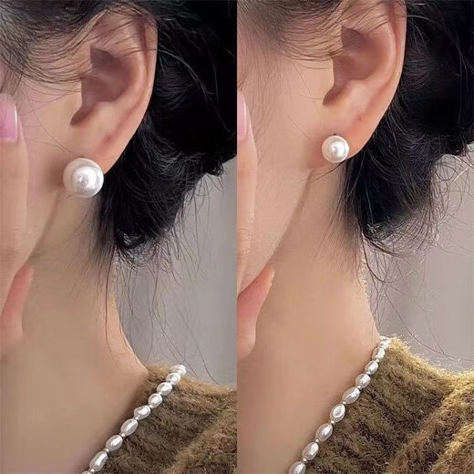 YKINCASL Old Phoenix 2025 new 9999 sterling silver temperament pearl earrings ins retro temperament earrings for women 6MM pair of Lao Fengxiang same style