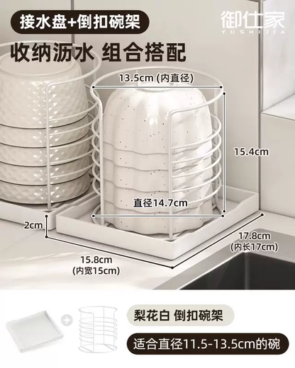 Yusenyi Drawer Bowl Kitchen Cabinet Upside Down To Store Objects Countertop Drainage Dish Storage Rack Yujia Indoor Dish Rack Rack Upside Down Dish Rack-Drain Tray
