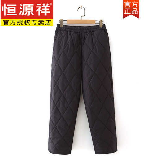 Hengyuanxiang Elderly Winter Clothing Large Size Old Lady Down Cotton Pants Winter Women's Outerwear Mom Pants Elderly Warm Granny Pants 8312 Black Straight XL Recommended 110-130Jin Jin is equal to 0.5 kg