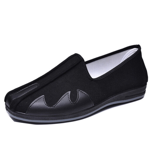 Weizhi traditional old Beijing cloth shoes rubber sole Kung Fu men's ethnic style retro open cloud head WZ1012 black 41