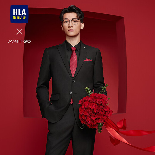 Heilan House Suit Men's Light Business Classic Series Elegant Gentleman's Large Size Suit Men's HTXAW3Y001A Black 02 S 170/88A Recommended 57~62kg