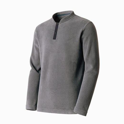 Lao Li strongly recommends autumn and winter god-level men's warm-level mid-layer fleece Henley shirt, fashionable military green L