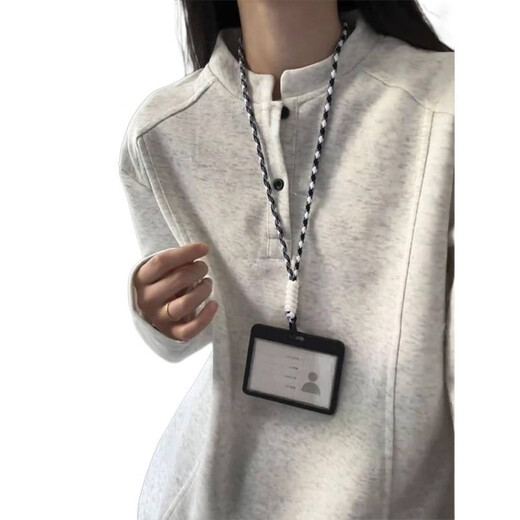 Semir American deconstructed POLO shirt Henry collar long-sleeved T-shirt for men and women in autumn design right shoulder bottoming shirt spring and autumn sweatshirt Semir black M