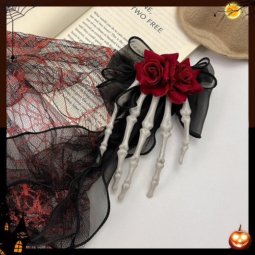Halloween skull claw hairpin headdress dress up clip female hair accessories hair side clip side clip accessories props rose skull hairpin