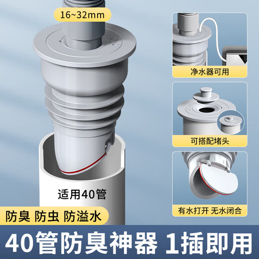 Haili kitchen sewer anti-odor sealing artifact bathroom washing machine water pipe anti-overflow silicone sealing plug ring F40