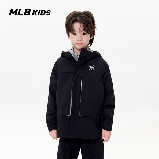MLB Children's Official Boys and Girls Outdoor Trendy Warm Waterproof Sunscreen Three-in-One Washing Jacket 25 Autumn and Winter New Style Black One Size 140cm