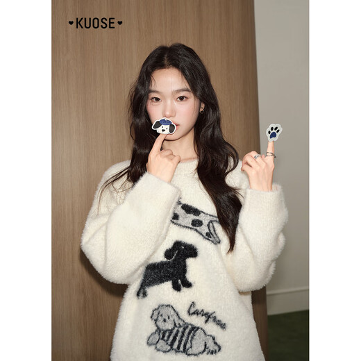 Wide apricot temperament soft and waxy pullover women's 2025 autumn and winter new loose slimming sweater top apricot S