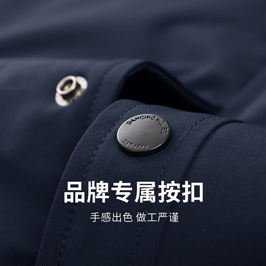 Dances with Wolves Windproof and Water Repellent Baseball Collar Jacket Men's 2025 Autumn and Winter New Exquisite Lined Commuting Men's Jacket 1022 Navy Blue 101 - Quilted L (175)