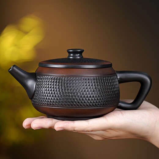 Purple pottery Han tile teapot single pot teapot large capacity high-end gift Kung Fu tea set household Fengming purple clay pot Han tile teapot 280ml