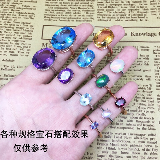 DRJEFUN natural topaz, oval topaz bare stone, Swiss blue topaz ring surface bare stone, topaz rough stone 3*5MM