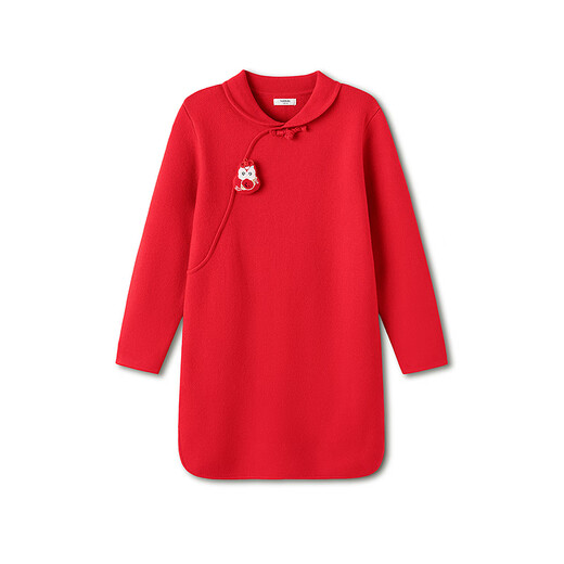 Balabala children's clothing children's dress girls new Chinese style red New Year's greetings dress good luck dress