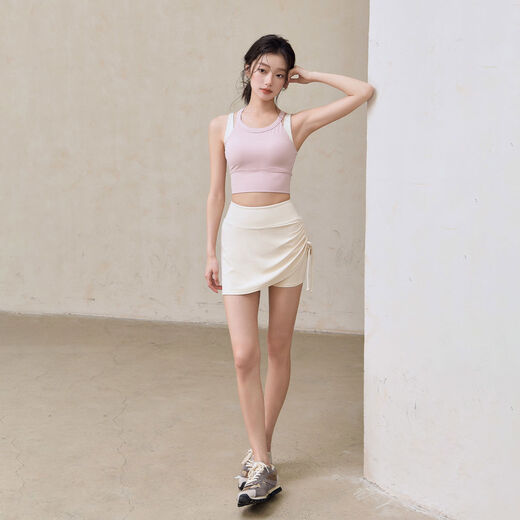 Side breast worship fixed cup sports vest dopamine contrast color Pilates fitness yoga wear sports suit for women pink one-piece fixed chest pad S SS recommended weight 85-100Jin Jin is equal to 0.5 kg