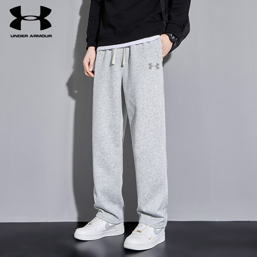 Under Armor Gray Sweatpants Men's Spring and Autumn Loose Casual Straight Pants Men's Cotton Long Pants Autumn Wide Leg Sports Pants Gray XL