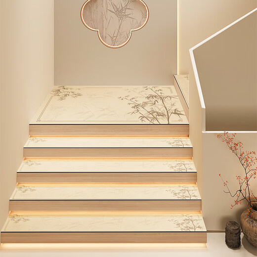 Sanqihu Song style school indoor diatom mud stair step pad anti-slip glue-free household villa step mat sound insulation Yufanglan-12596 22x55cm