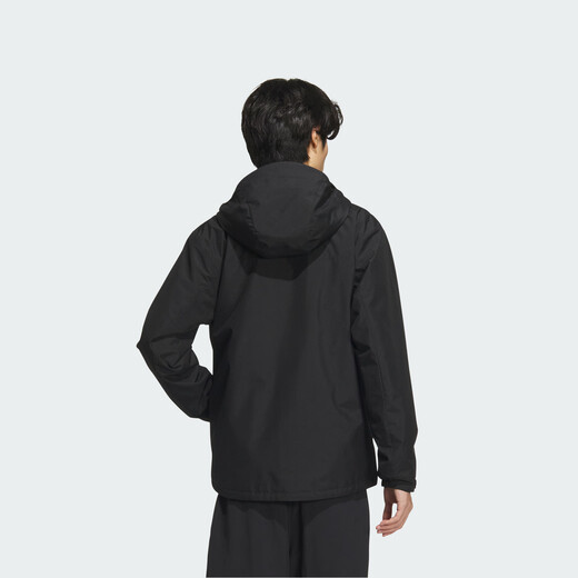 Adidas water-repellent plus velvet liner three-in-one hooded jacket for men and women in autumn and winter Adidas official light sports black XL