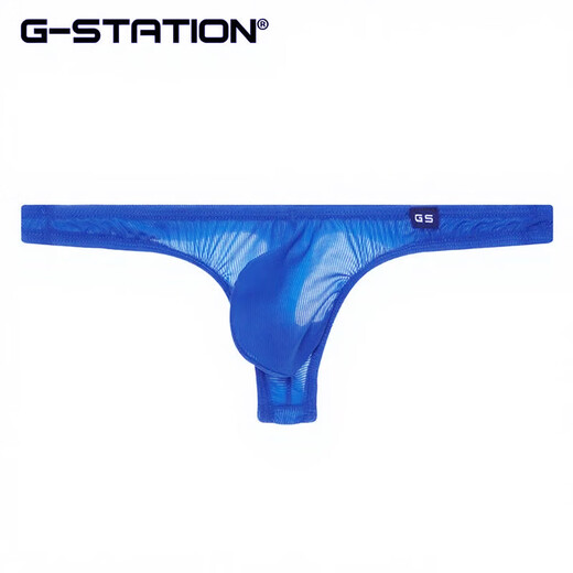 G-STATION ultra-thin striped men's thong, soft, comfortable, breathable, quick-drying, sexy tight underwear, size small, magenta L