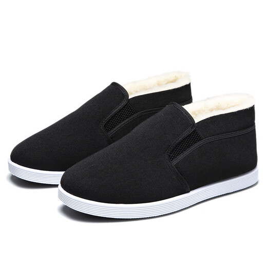 Old Beijing cotton shoes, winter cloth shoes for men, thickened velvet, high-top, warm, anti-slip, work dad shoes for middle-aged and elderly people, black wool high-top cotton shoes, Northeast minus 40 degree cotton shoes 43