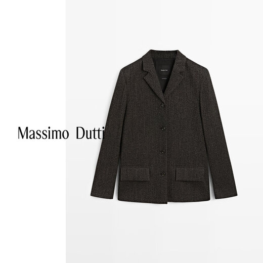 Massimo Dutti Discount Upgrade 2026 Women's Urban Workplace High Intelligence OL Style Fine Line Blazer 06060704 Brown XS (34) (CN 165/80A)