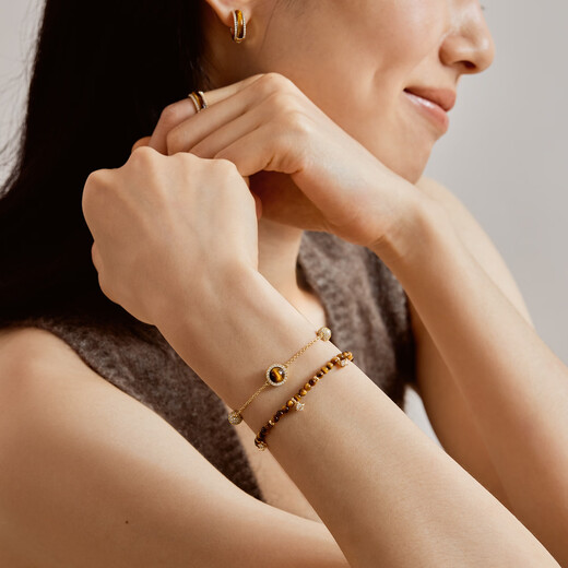 LOLA ROSE Heliocentric Series Autumn and Winter Women's Tiger Eye Stone Ring Birthday Gift for Girls Tiger Eye Stone Ring N Size-LR70628