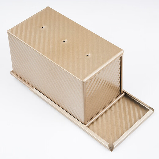 Jidaocook rectangular toast mold non-stick corrugated toast box bread mold oven household food grade baking tools 450g toast mold with lid and oil brush