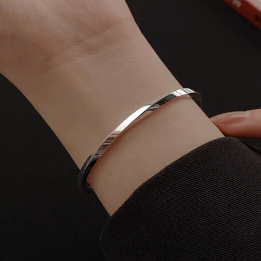 Keshan S999 Pure Silver Men's Silver Bracelet Bracelet Men's Bracelet Boys Simple Chinese Valentine's Day Gift Birthday for Boyfriend 999 Pure Silver Bracelet Exquisite Gift Box + Appraisal Certificate