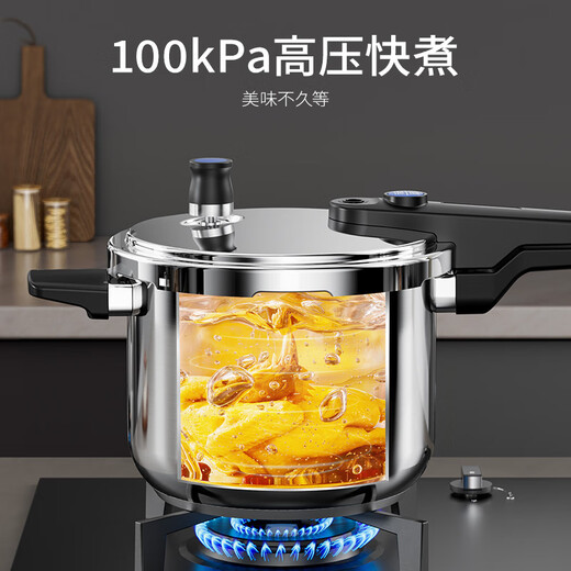 Royalstar pressure cooker household 304 stainless steel explosion-proof pressure cooker small new pot gas induction cooker universal 100kPa-blue dot pressure indicator (suitable for 2-3 people) 22cm 4L