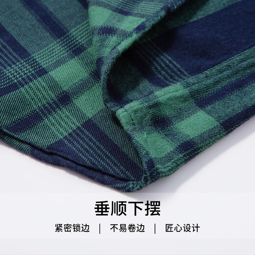 Hodo 100% cotton autumn and winter brushed warm shirt men's casual plaid long-sleeved shirt commuting versatile tops and jackets